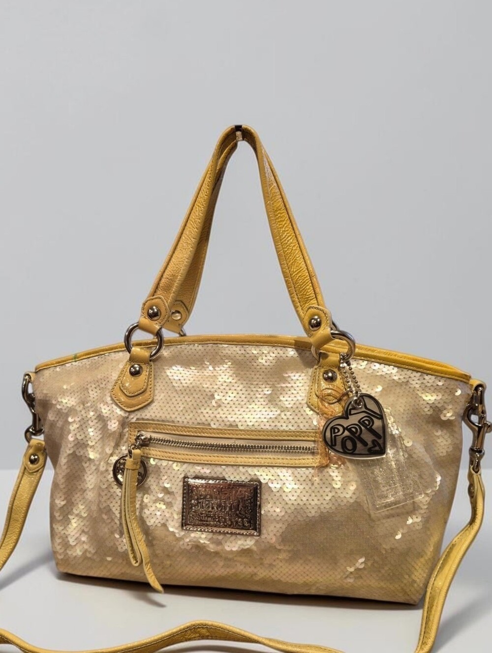 Coach Poppy RARE Vintage Sequin Rocker Convertible Satchel